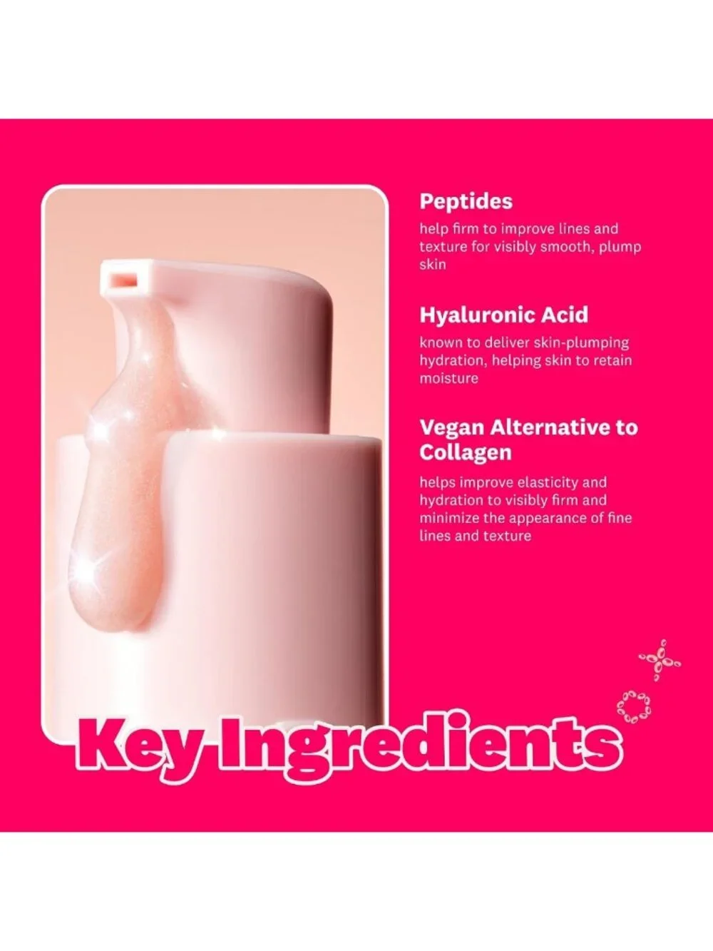 Glowy Hydrating Serum & Primer, Korean Skin Care with Peptides for Radiance